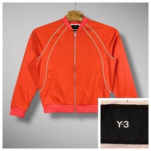 Adidas Y-3 Superstar Track Jacket Adult Small Neon Orange Two Way Zipper Athlete